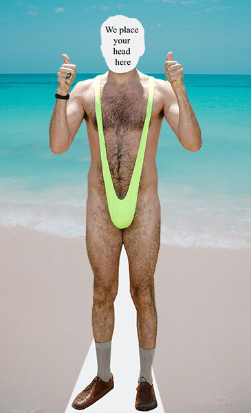 Mankini Body Cutout - Your Head On A Muscle Man 