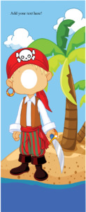 Pirate Beach Scene transparent background with text