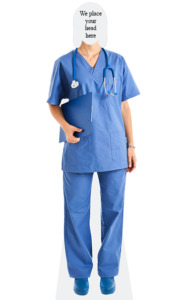 Female Doctor in Scrubs Body